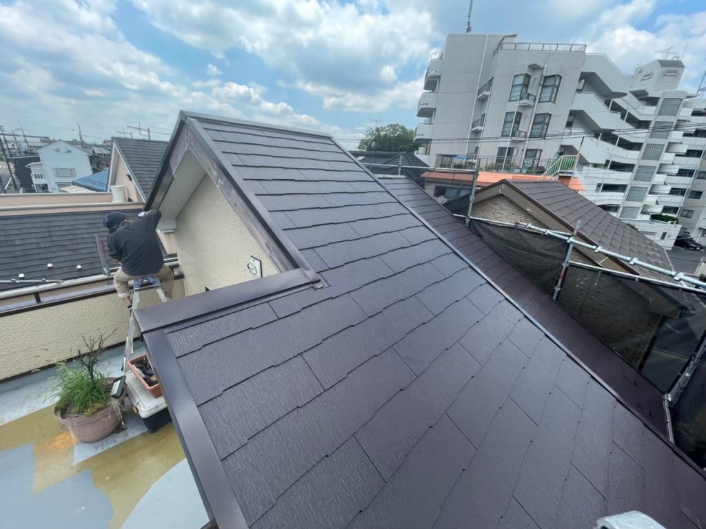 スレート屋根シリコン塗装画像